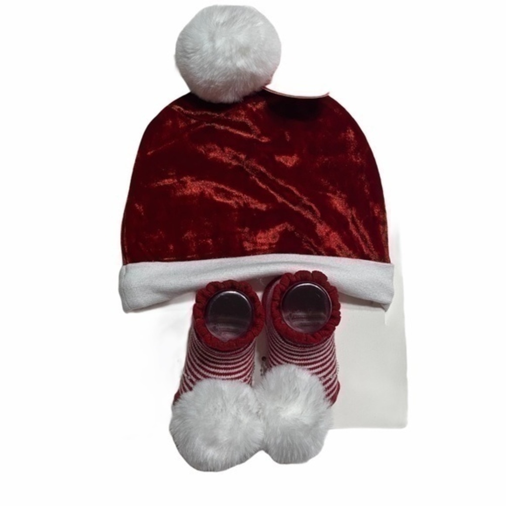 Christmas Hat and Sock Set Infants 0-12 Months